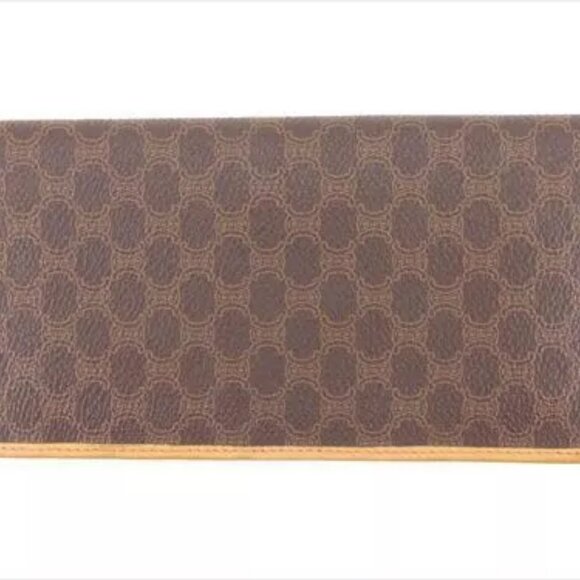 Celine Wallet Purse Long Wallet Macadam Brown Woman unisex Authentic Used - Picture 2 of 9